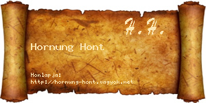 Hornung Hont névjegykártya